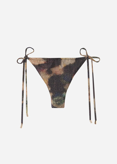 Brazilian-Bikinihose mit schmalen Bändchen Sparkling Camouflage
