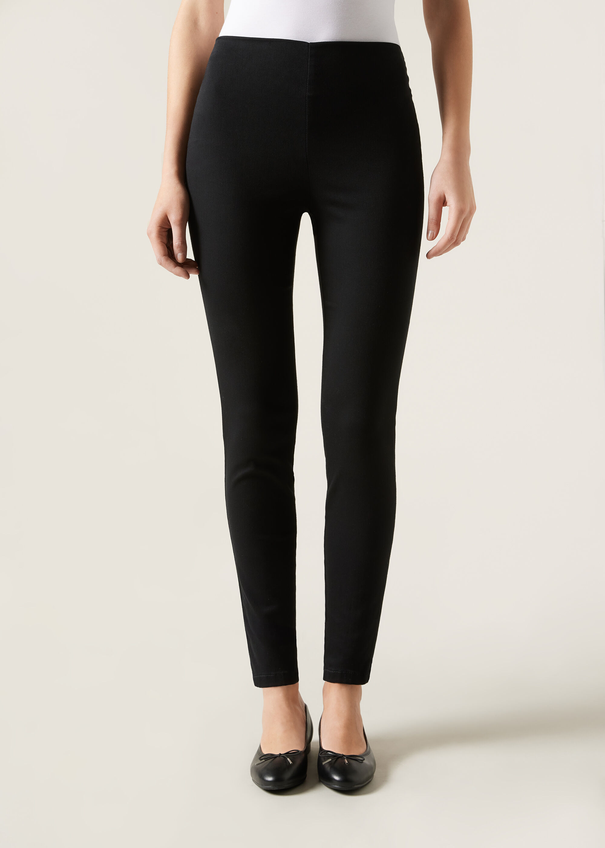 High-Waist Skinny Denim Leggings
