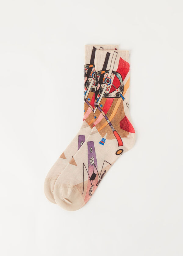 Ανδρικές Κοντές Κάλτσες με Print Έργο Τέχνης