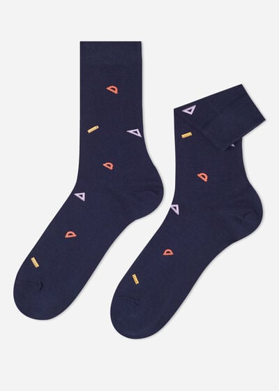 Men’s School Pattern Short Socks