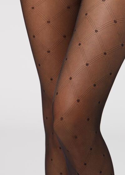 Diamond Pattern 30 Denier Sheer Tights