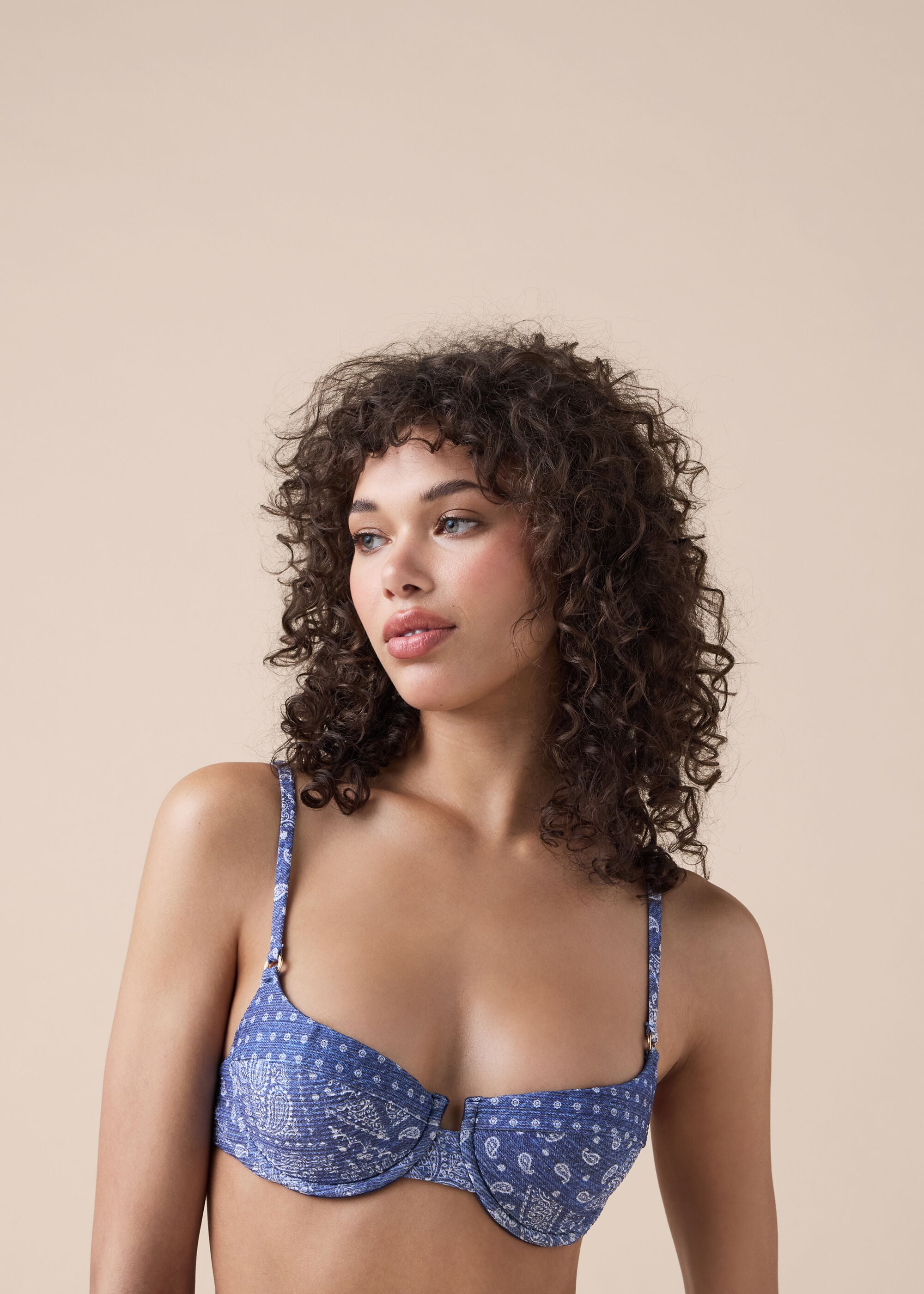 Push-Up Bikini Top Paisley