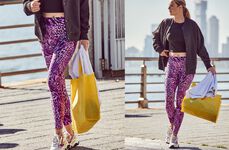 Shiny Animal-Print Athletic Leggings