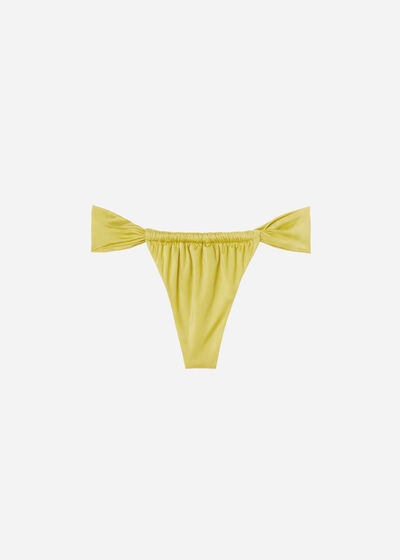 Brazil Fazonú Vékony Oldalpántos Bikini Felső Shiny Satin