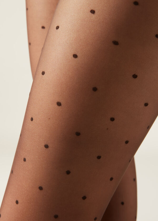 Sheer polka dot tights