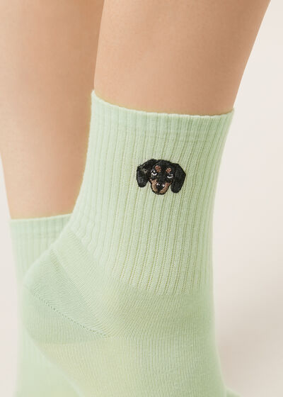 Dogs Embroidered Socks