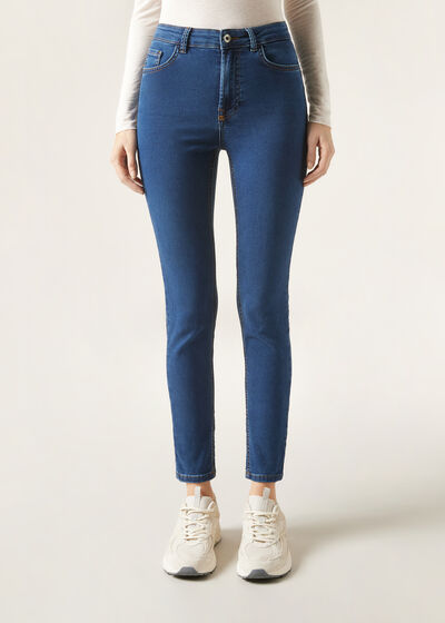 Magas Derekú Skinny Puha Tapintású Push-Up Farmernadrág