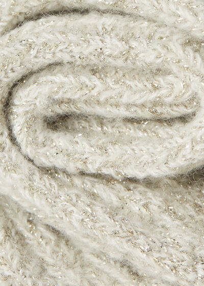 Glitter Ribbed Short Socks with Wool
