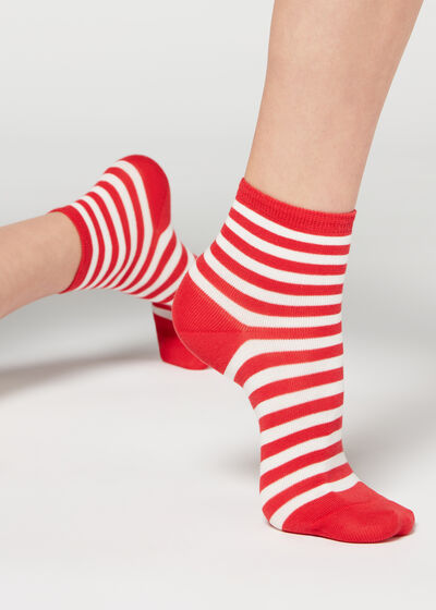 Stripe Patterned Short Socks