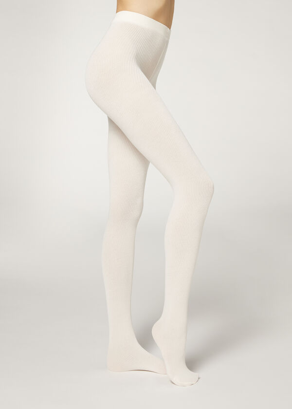Ribbed Cashmere Blend Tights - Calzedonia