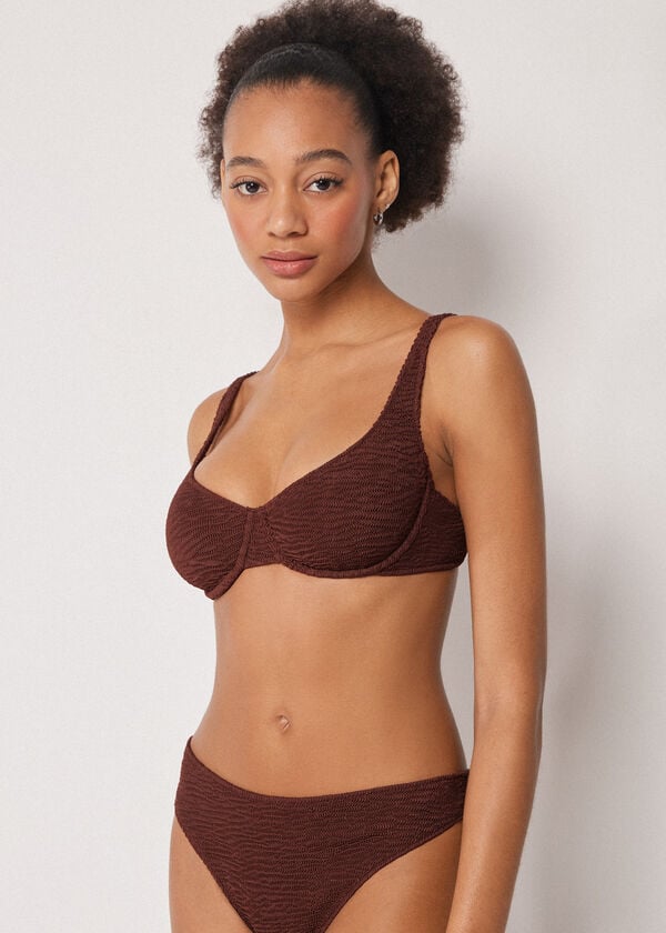 Balconette Bikini Top Crinkle Waves