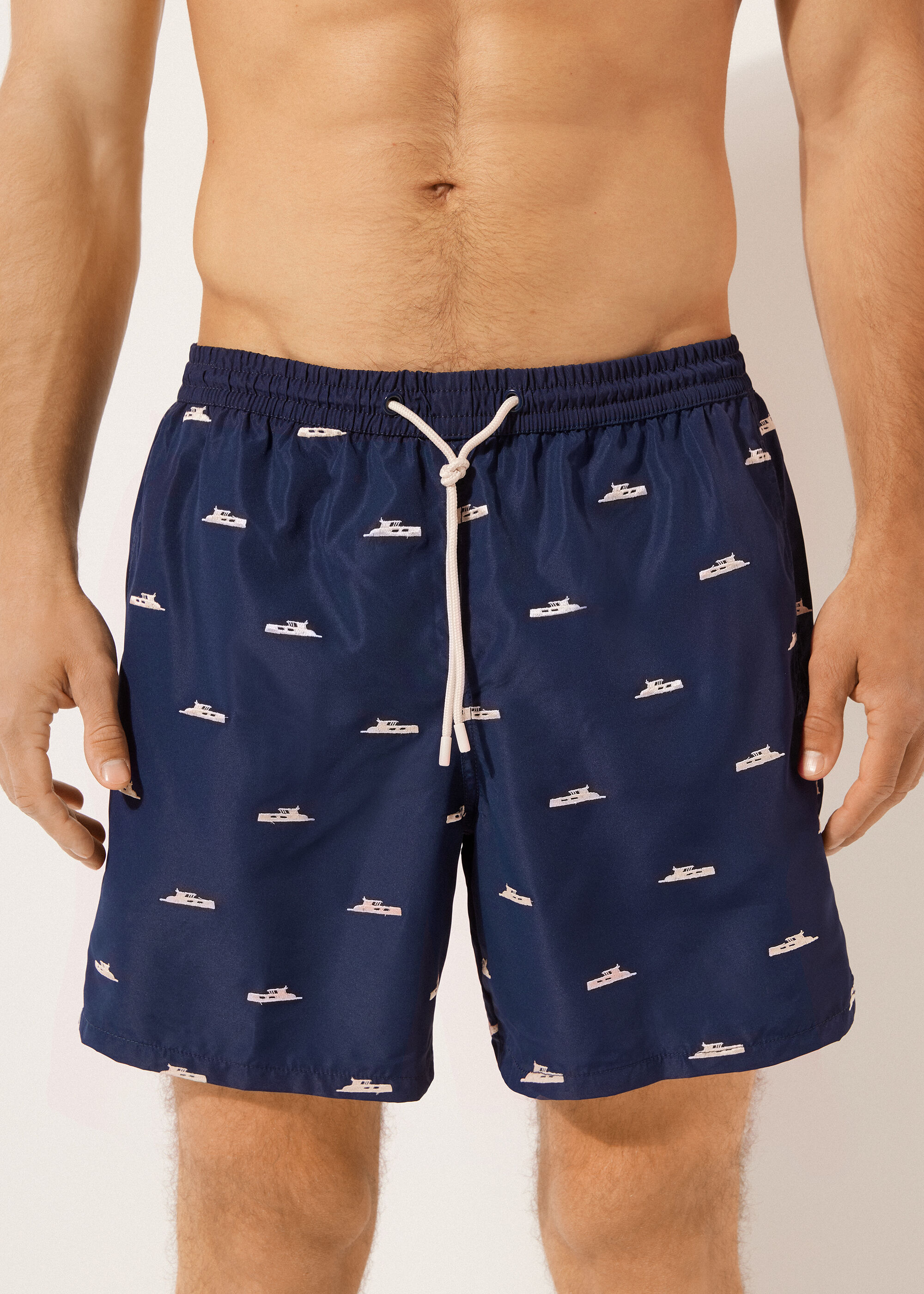 Bade-Boxershorts mit Muster für Herren Formentera