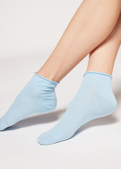 Cuffless Short Socks in Cotton