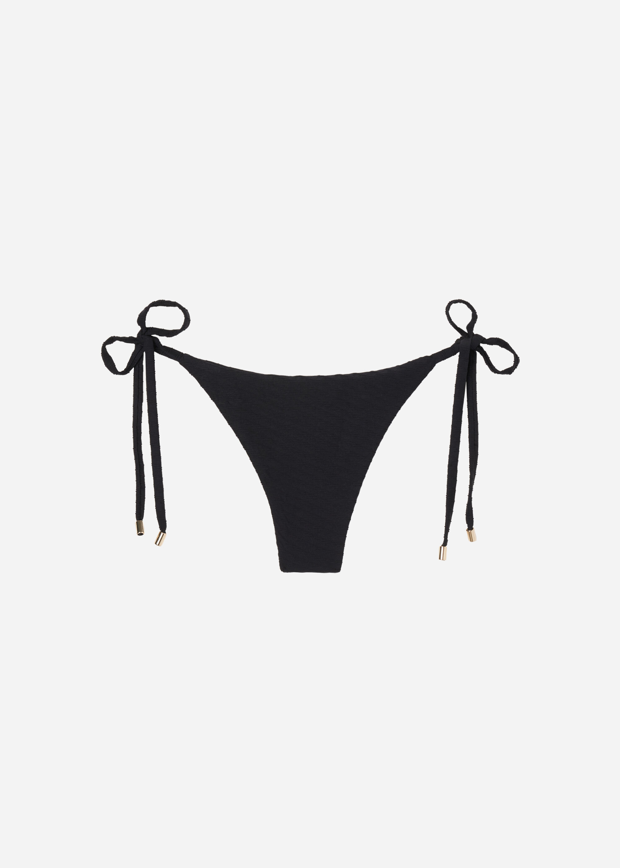 Tie G-String Bikini Bottoms 3D Black Waves