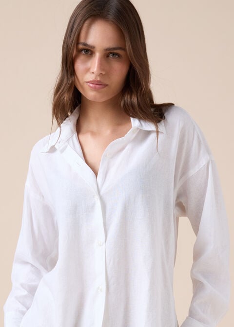 Short Linen and Viscose Shirt