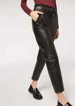 Thermal Faux Leather Paperbag Leggings
