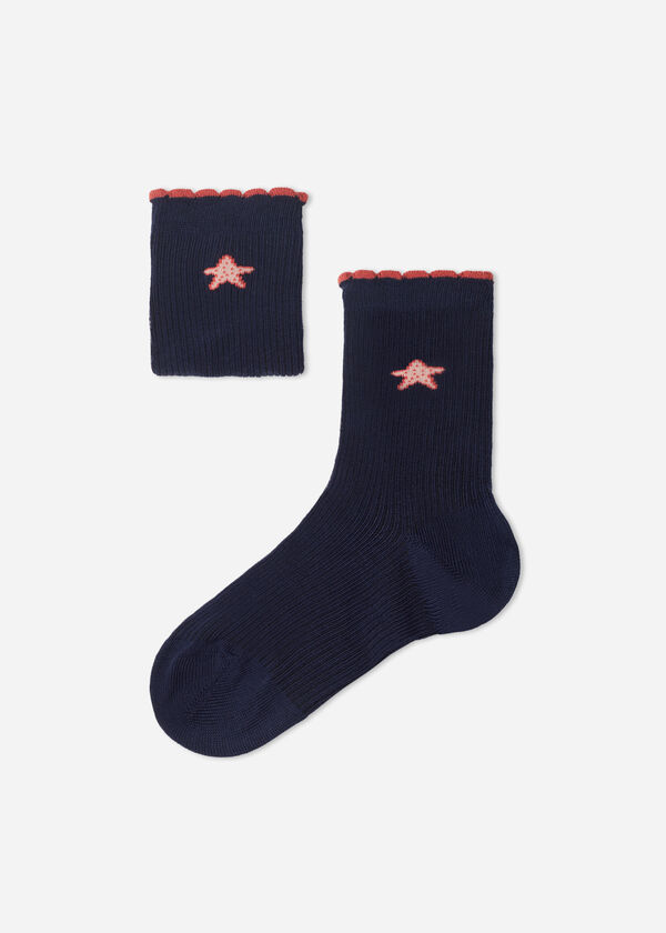 Kurze Socken für Mädchen mit maritimem Motiv