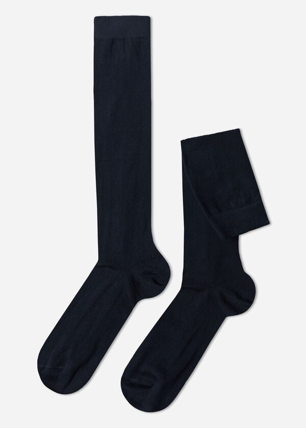 Chaussettes longues en coton thermique pour homme