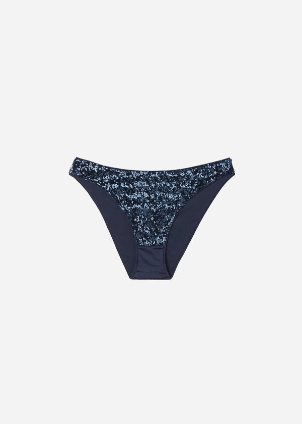 Sequined Swimsuit Bottoms Glowing Surface