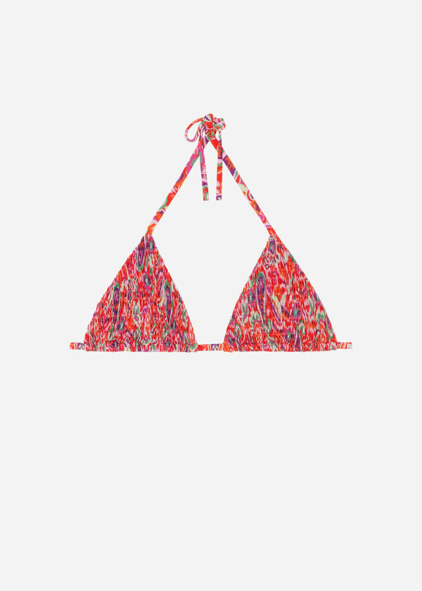 Trojúhelníková podprsenka s vyjímatelnou vycpávkou k plavkám Vibrant Paisley