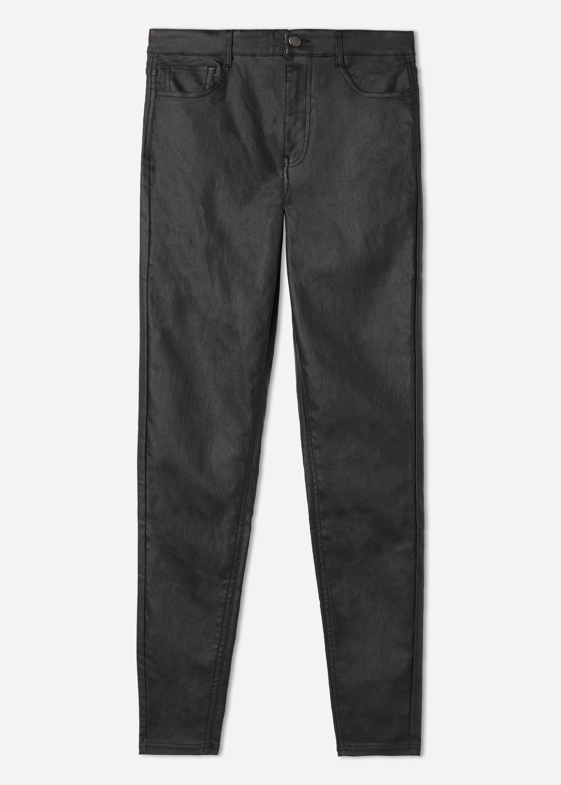 Skinny legging met leerlook