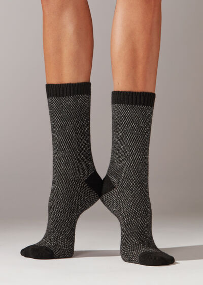 Calcetines Cortos con Cashmere y Glitter