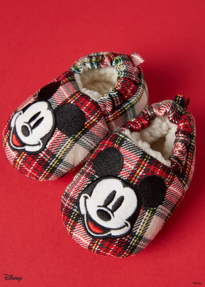 Baby-Hausschühchen mit weihnachtlichem Disney Mickey-Motiv