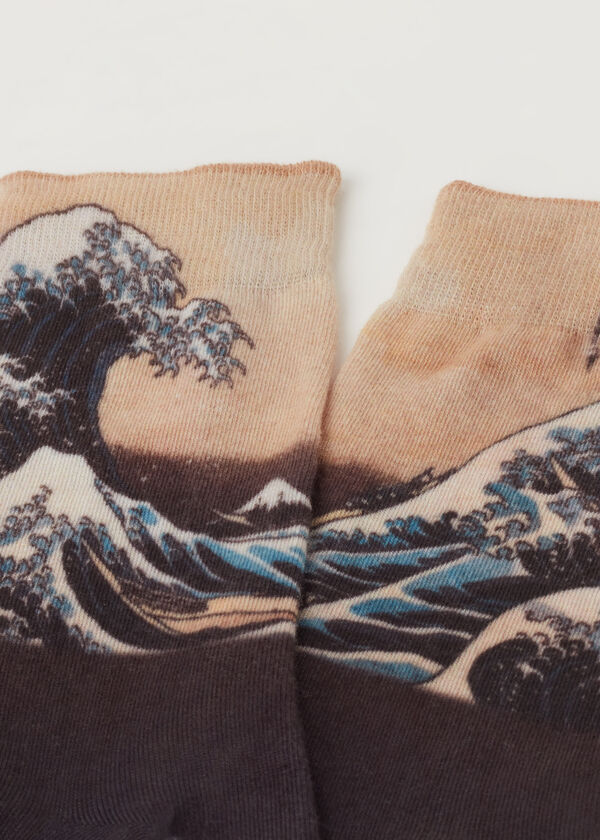 Ανδρικές Κοντές Κάλτσες με Print Έργο Τέχνης
