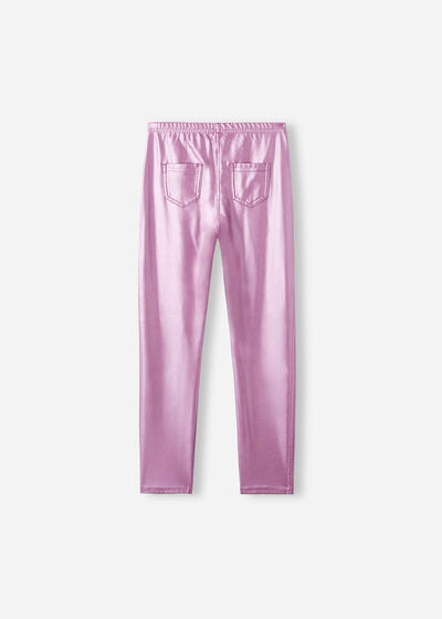 Girls’ Coated-Effect Leggings