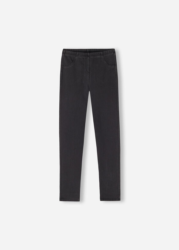 Girls’ Thermal Denim Leggings