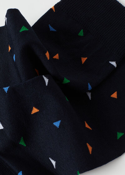 Krátké pánské ponožky s trojúhelníkovým vzorem