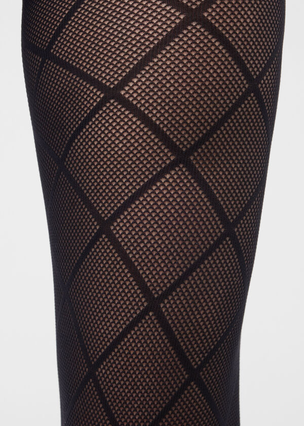 Diamond-Patterned Tights