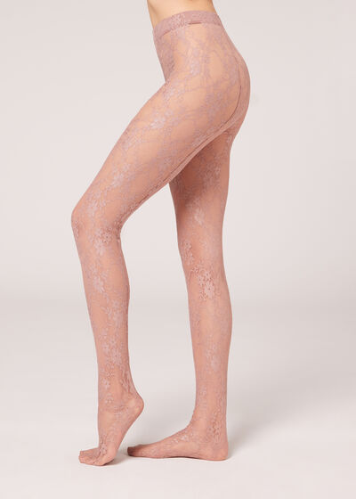 Floral Lace Fabric Tights