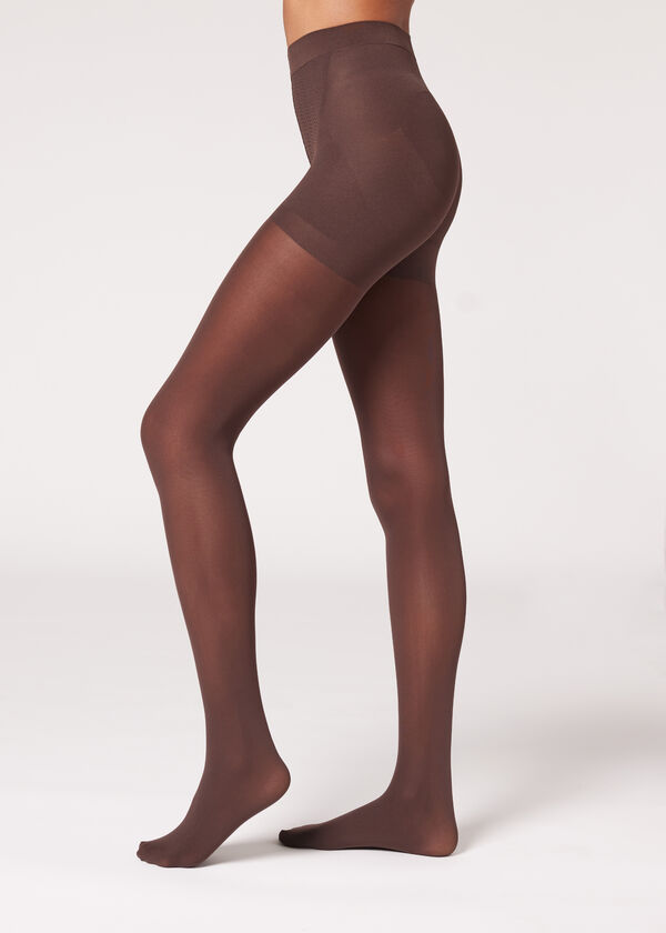 Check Trim Stretch Jersey Leggings in Black - Women, Nylon