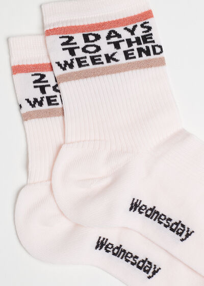 Short Socks with 7 Days Text