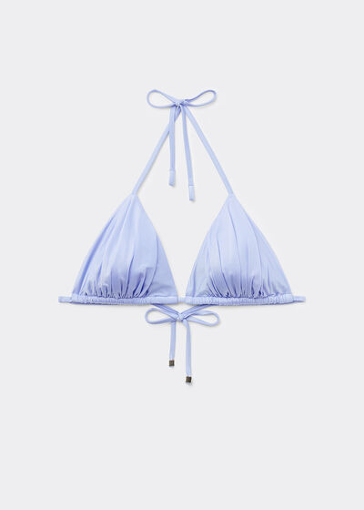 Triangel-Bikinioberteil mit herausnehmbaren Polstern Shiny Satin