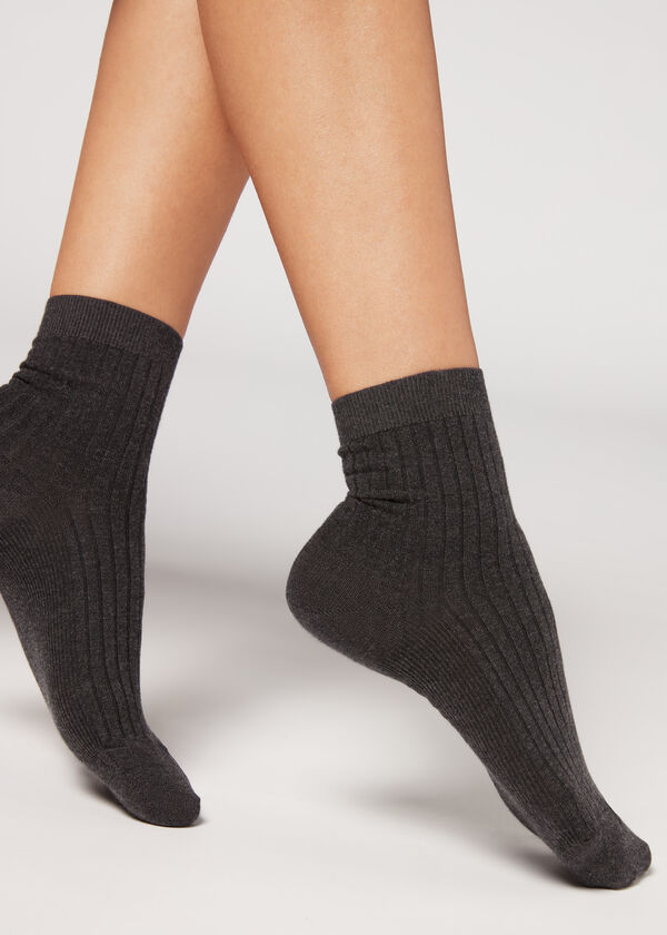 Kurze Socken mit Cashmere