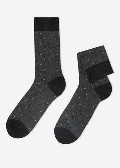 Men’s Cashmere Dot-Pattern Short Socks