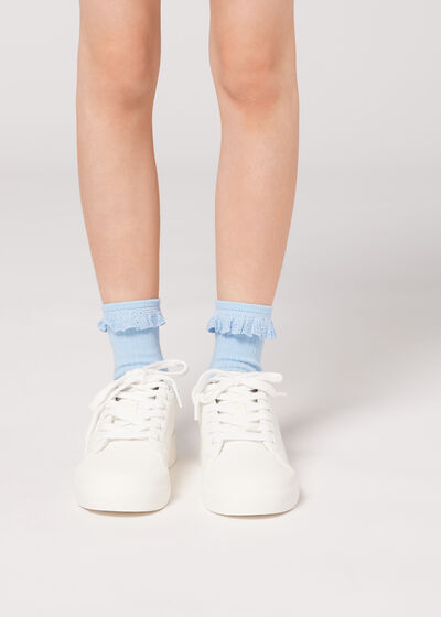 Krátké dívčí ponožky s volánky
