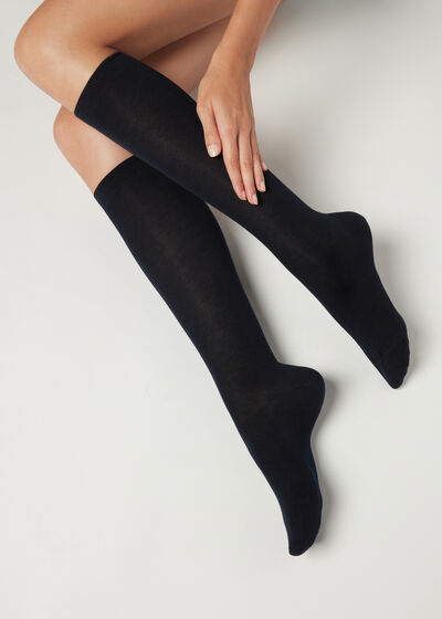 Tall Satin Cotton Socks