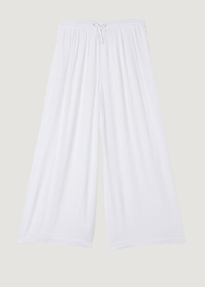 Crinkle Viscose Palazzo Trousers