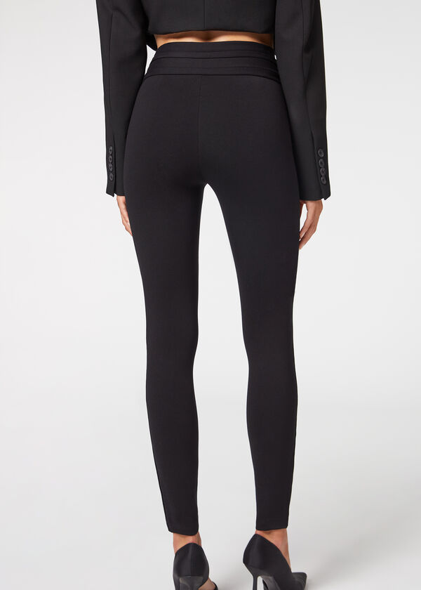 Skinny Shaping Leggings with Buttons