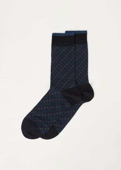 Muške kratke žakard čarape s uzorkom rombova