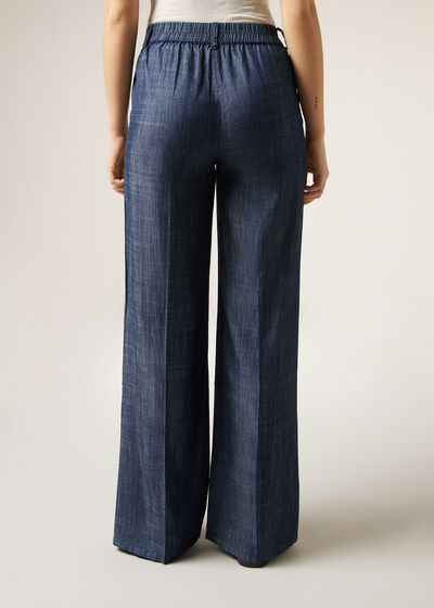 Pantalón palazzo de lino y lyocell ecológico