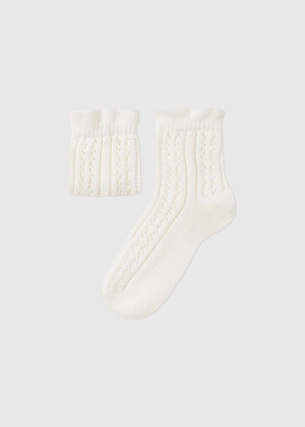 Kratke čarape s efektom rupičastog pletiva za djevojčice