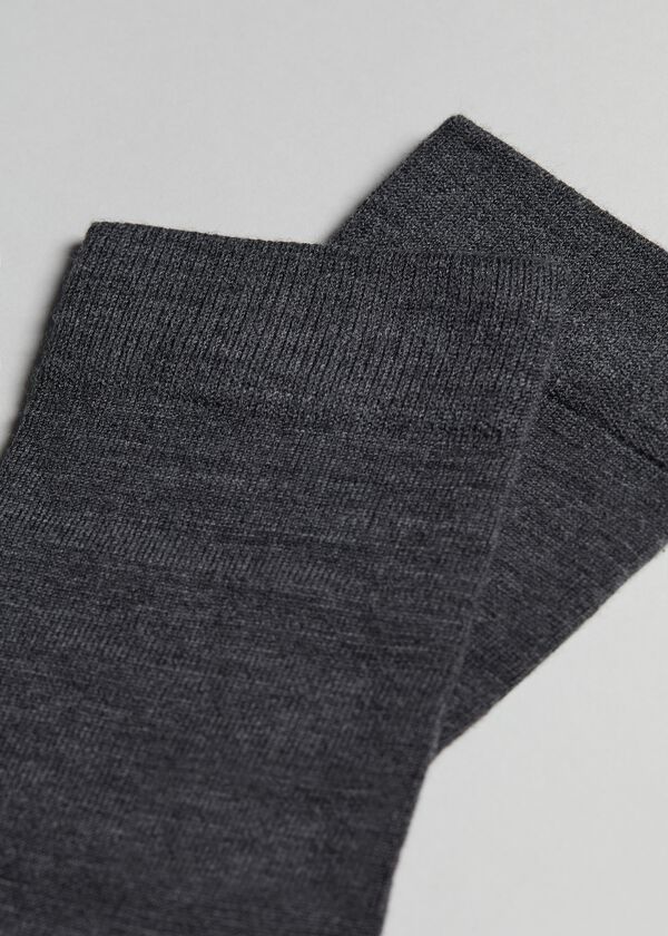 Chaussettes courtes en laine et coton pour homme