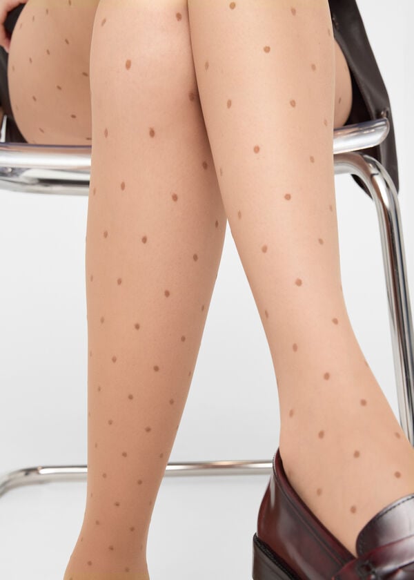 Sheer polka dot tights