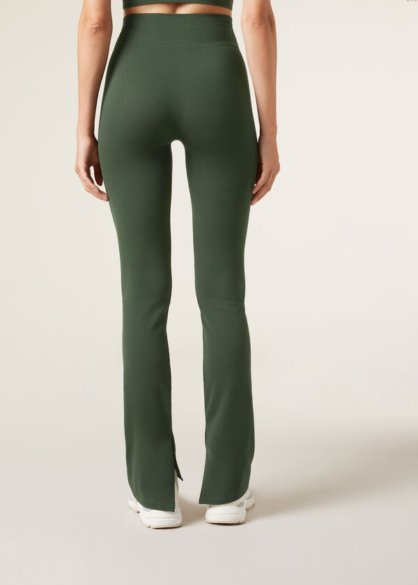 Flared Leggings with Side Slits