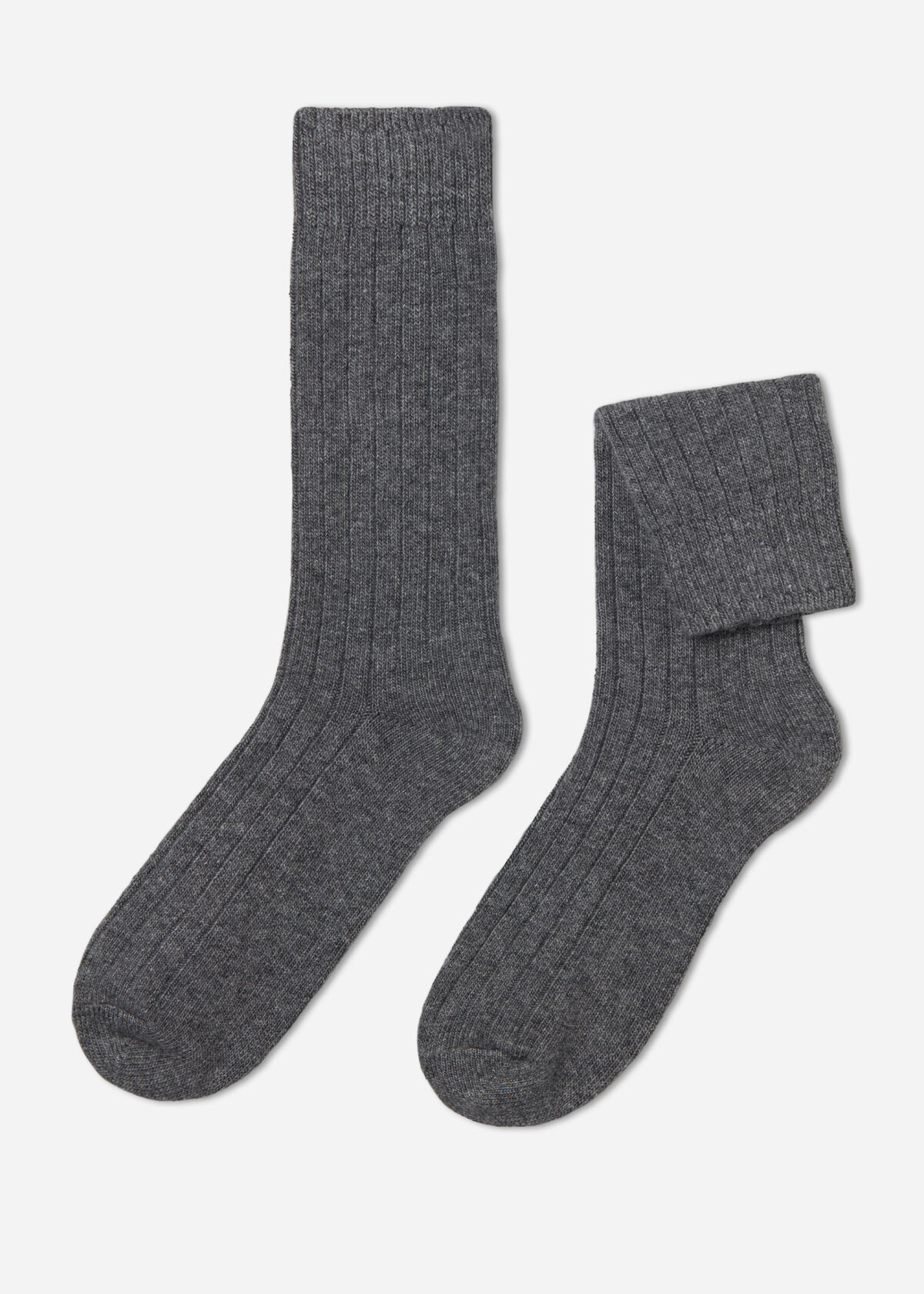 Men’s Ribbed Crew Socks with Wool and Cashmere - Crew socks - Calzedonia