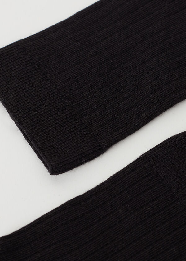 Short Ribbed Socks with Cotton and Cashmere